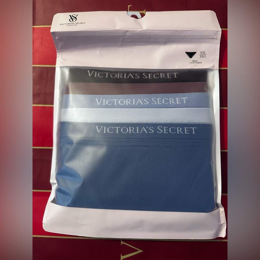 Victoria's Secret 5-Pack Cotton Bikini Briefs - Blue, Light Blue, Brown, Black